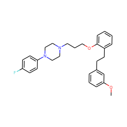 COc1cccc(CCc2ccccc2OCCCN2CCN(c3ccc(F)cc3)CC2)c1 ZINC000040393587