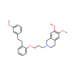 COc1cccc(CCc2ccccc2OCCCN2CCc3cc(OC)c(OC)cc3C2)c1 ZINC000045495218