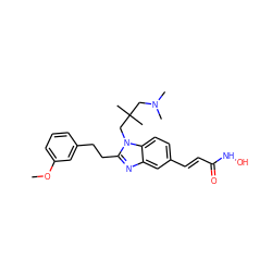 COc1cccc(CCc2nc3cc(/C=C/C(=O)NO)ccc3n2CC(C)(C)CN(C)C)c1 ZINC000038320596