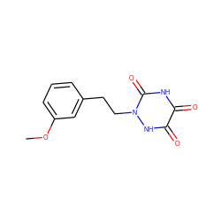 COc1cccc(CCn2[nH]c(=O)c(=O)[nH]c2=O)c1 ZINC000143801041