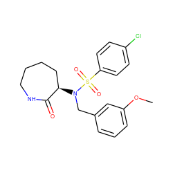 COc1cccc(CN([C@@H]2CCCCNC2=O)S(=O)(=O)c2ccc(Cl)cc2)c1 ZINC000028957695