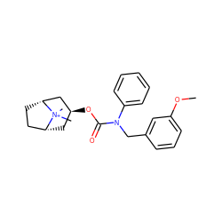 COc1cccc(CN(C(=O)O[C@H]2C[C@@H]3CC[C@H](C2)[N+]3(C)C)c2ccccc2)c1 ZINC000101152035