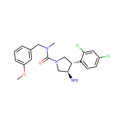 COc1cccc(CN(C)C(=O)N2C[C@H](c3ccc(Cl)cc3Cl)[C@@H](N)C2)c1 ZINC000014958674