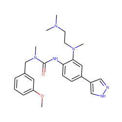 COc1cccc(CN(C)C(=O)Nc2ccc(-c3cn[nH]c3)cc2N(C)CCN(C)C)c1 ZINC000142776866