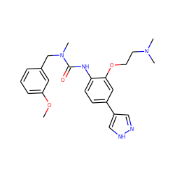 COc1cccc(CN(C)C(=O)Nc2ccc(-c3cn[nH]c3)cc2OCCN(C)C)c1 ZINC000143875813