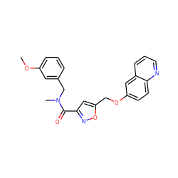 COc1cccc(CN(C)C(=O)c2cc(COc3ccc4ncccc4c3)on2)c1 ZINC000012435492