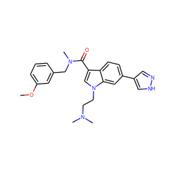 COc1cccc(CN(C)C(=O)c2cn(CCN(C)C)c3cc(-c4cn[nH]c4)ccc23)c1 ZINC000073196572