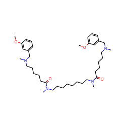 COc1cccc(CN(C)CCCCCC(=O)N(C)CCCCCCCCN(C)C(=O)CCCCCN(C)Cc2cccc(OC)c2)c1 ZINC000028085872