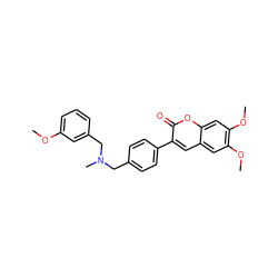 COc1cccc(CN(C)Cc2ccc(-c3cc4cc(OC)c(OC)cc4oc3=O)cc2)c1 ZINC000028710693