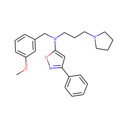 COc1cccc(CN(CCCN2CCCC2)c2cc(-c3ccccc3)no2)c1 ZINC000013437448