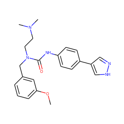 COc1cccc(CN(CCN(C)C)C(=O)Nc2ccc(-c3cn[nH]c3)cc2)c1 ZINC000095586834