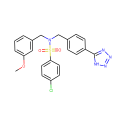 COc1cccc(CN(Cc2ccc(-c3nnn[nH]3)cc2)S(=O)(=O)c2ccc(Cl)cc2)c1 ZINC000049089818