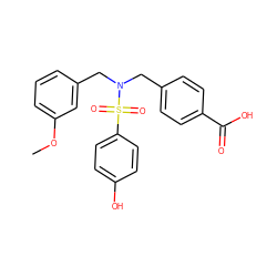 COc1cccc(CN(Cc2ccc(C(=O)O)cc2)S(=O)(=O)c2ccc(O)cc2)c1 ZINC000059084764