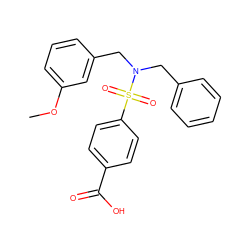 COc1cccc(CN(Cc2ccccc2)S(=O)(=O)c2ccc(C(=O)O)cc2)c1 ZINC000115730173