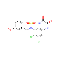 COc1cccc(CN(c2c(Cl)c(Cl)cc3[nH]c(=O)c(=O)[nH]c23)S(C)(=O)=O)c1 ZINC000028954093