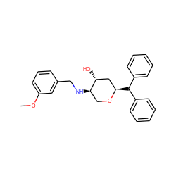 COc1cccc(CN[C@@H]2CO[C@H](C(c3ccccc3)c3ccccc3)C[C@H]2O)c1 ZINC000299863501