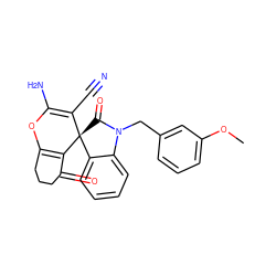 COc1cccc(CN2C(=O)[C@@]3(C(C#N)=C(N)OC4=C3C(=O)CCC4)c3ccccc32)c1 ZINC000000809306