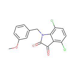 COc1cccc(CN2C(=O)C(=O)c3c(Cl)ccc(Cl)c32)c1 ZINC000040395686