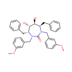 COc1cccc(CN2C(=O)N(Cc3cccc(OC)c3)[C@H](Cc3ccccc3)[C@H](O)[C@@H](O)[C@H]2Cc2ccccc2)c1 ZINC000014946449