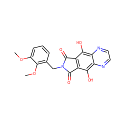 COc1cccc(CN2C(=O)c3c(c(O)c4nccnc4c3O)C2=O)c1OC ZINC000013612268