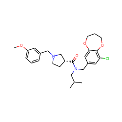 COc1cccc(CN2CC[C@@H](C(=O)N(Cc3cc(Cl)c4c(c3)OCCCO4)CC(C)C)C2)c1 ZINC000114099983