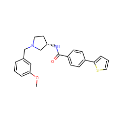 COc1cccc(CN2CC[C@H](NC(=O)c3ccc(-c4cccs4)cc3)C2)c1 ZINC000028529690