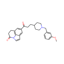 COc1cccc(CN2CCC(CCC(=O)c3cc4c5c(ccn5C(=O)CC4)c3)CC2)c1 ZINC000066102370