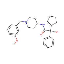 COc1cccc(CN2CCC(NC(=O)[C@](O)(c3ccccc3)C3CCCC3)CC2)c1 ZINC000013835817