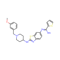 COc1cccc(CN2CCC(Nc3nc4ccc(/N=C(\N)c5cccs5)cc4s3)CC2)c1 ZINC000028818935