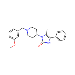 COc1cccc(CN2CCC(n3c(C)c(-c4ccccc4)[nH]c3=O)CC2)c1 ZINC000013799248