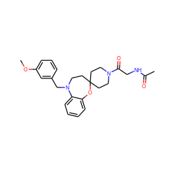 COc1cccc(CN2CCC3(CCN(C(=O)CNC(C)=O)CC3)Oc3ccccc32)c1 ZINC000095596557