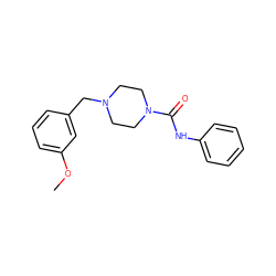 COc1cccc(CN2CCN(C(=O)Nc3ccccc3)CC2)c1 ZINC000016577547