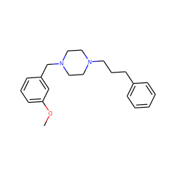 COc1cccc(CN2CCN(CCCc3ccccc3)CC2)c1 ZINC000019842127