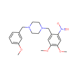 COc1cccc(CN2CCN(Cc3cc(OC)c(OC)cc3[N+](=O)[O-])CC2)c1 ZINC000000865129