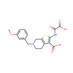 COc1cccc(CN2CCc3c(sc(NC(=O)C(=O)O)c3C(=O)O)C2)c1 ZINC000013491478