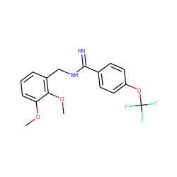 COc1cccc(CNC(=N)c2ccc(OC(F)(F)F)cc2)c1OC ZINC000103259109