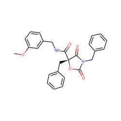 COc1cccc(CNC(=O)[C@@]2(Cc3ccccc3)OC(=O)N(Cc3ccccc3)C2=O)c1 ZINC000096273496