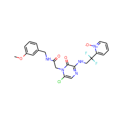 COc1cccc(CNC(=O)Cn2c(Cl)cnc(NCC(F)(F)c3cccc[n+]3[O-])c2=O)c1 ZINC000013489022