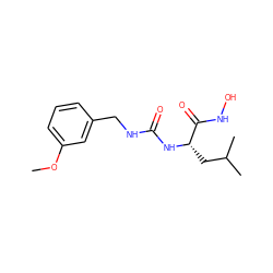 COc1cccc(CNC(=O)N[C@@H](CC(C)C)C(=O)NO)c1 ZINC000095562889
