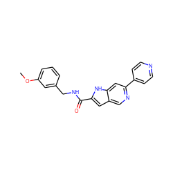 COc1cccc(CNC(=O)c2cc3cnc(-c4ccncc4)cc3[nH]2)c1 ZINC000073142071