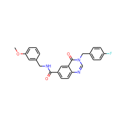 COc1cccc(CNC(=O)c2ccc3ncn(Cc4ccc(F)cc4)c(=O)c3c2)c1 ZINC000029133335