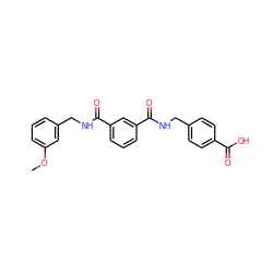 COc1cccc(CNC(=O)c2cccc(C(=O)NCc3ccc(C(=O)O)cc3)c2)c1 ZINC000045355617