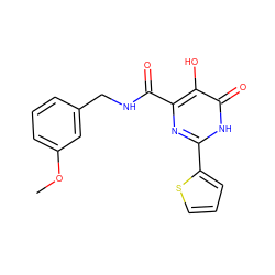 COc1cccc(CNC(=O)c2nc(-c3cccs3)[nH]c(=O)c2O)c1 ZINC000028820280