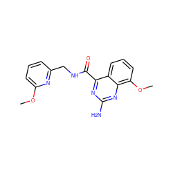 COc1cccc(CNC(=O)c2nc(N)nc3c(OC)cccc23)n1 ZINC001772631563