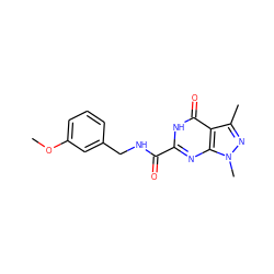 COc1cccc(CNC(=O)c2nc3c(c(C)nn3C)c(=O)[nH]2)c1 ZINC000299828955