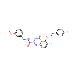 COc1cccc(CNC(=O)c2nc3ccc(F)c(OCCc4ccc(F)cc4)c3c(=O)[nH]2)c1 ZINC000150161616