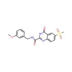 COc1cccc(CNC(=O)c2nc3ccc(S(C)(=O)=O)cc3c(=O)[nH]2)c1 ZINC000149149861