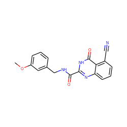 COc1cccc(CNC(=O)c2nc3cccc(C#N)c3c(=O)[nH]2)c1 ZINC000299824976