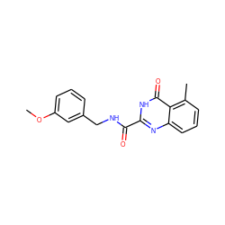 COc1cccc(CNC(=O)c2nc3cccc(C)c3c(=O)[nH]2)c1 ZINC000201576682