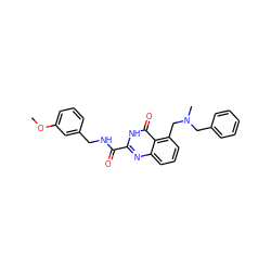 COc1cccc(CNC(=O)c2nc3cccc(CN(C)Cc4ccccc4)c3c(=O)[nH]2)c1 ZINC000149749415